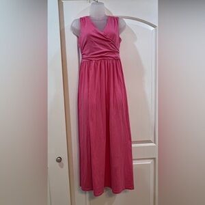 LANDS END sleeveless maxi pink dress/size XSP
